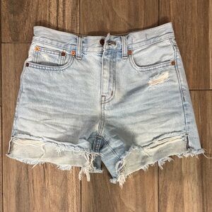 Madewell Light Blue Distressed Jean Shorts